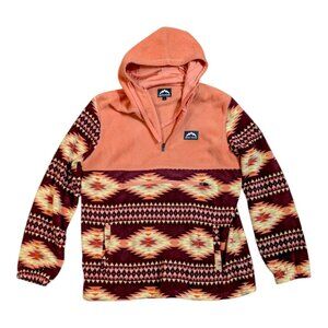 Massive Outdoor Men's 1/4 Zip Fleece Orange Aztec Large - No Stains